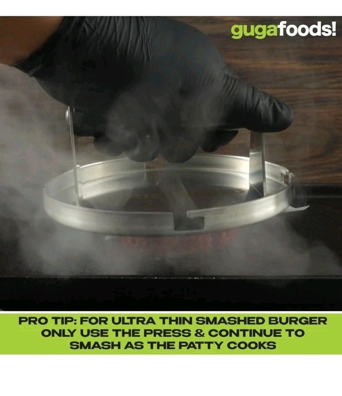 Guga Foods- Adjustable Burger Press, Stainless Steel Hamburger and Smashed Bu... gallery