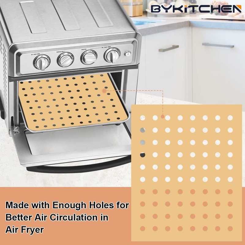 BYKITCHEN Air Fryer Oven Liner, 9x11 Inch, Unbleached 9x11inch, Brown gallery