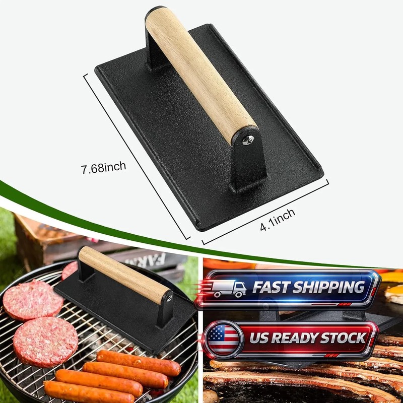 Kitchen Tools Heavy Duty Cast Iron Grill Press Burger Press Bacon Press Barbecue gallery