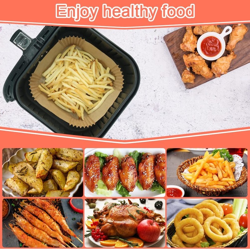 BYKITCHEN Square Air Fryer Liners for 2 to 5 Qt, Set of 2 5 QT, Nature gallery