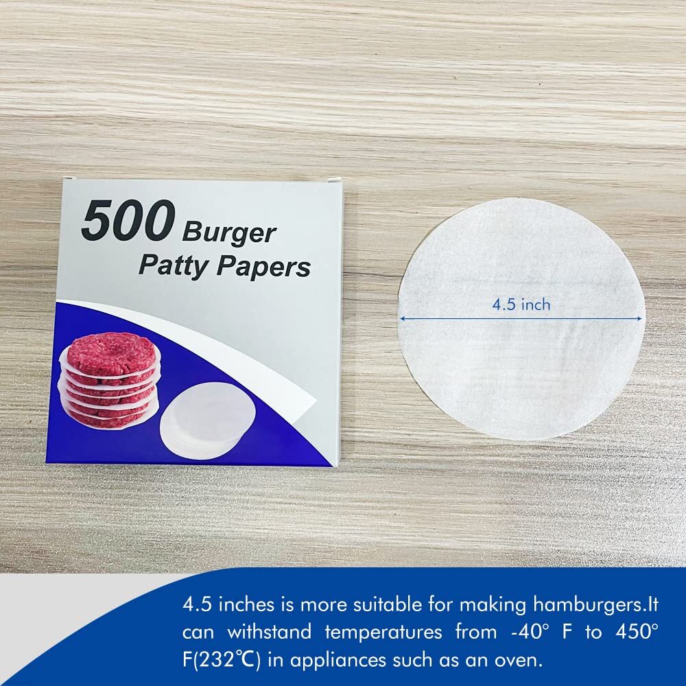 500 Pcs Non-Stick Burger Patty Paper Hamburger Parchment Papers for Press gallery