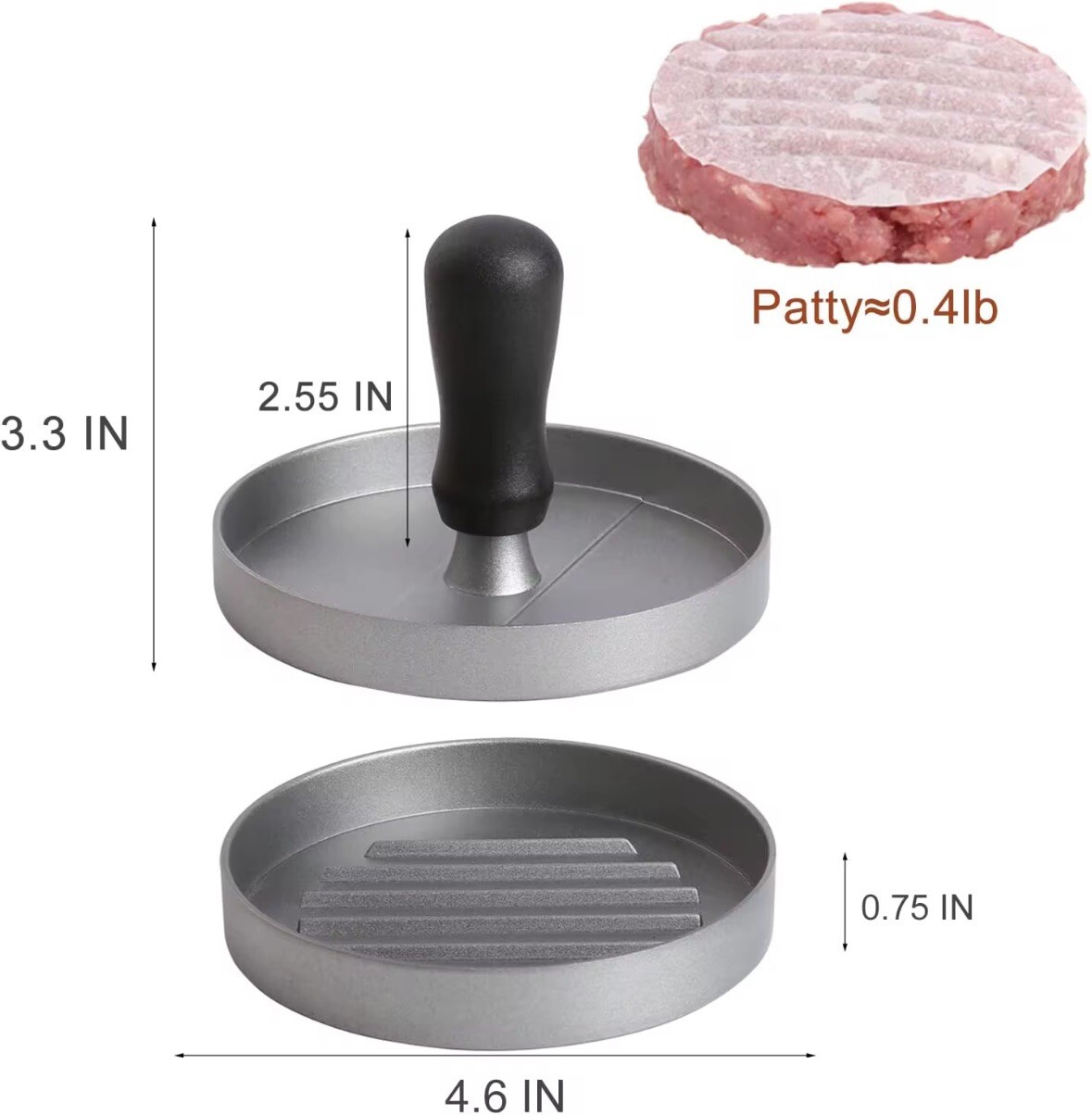Hamburger Patty Maker Round Metal Mould Grill Burger Press - Cooking Tool gallery