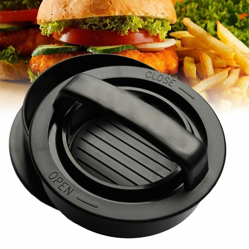 Burger Press Stuffed Meat Hamburger Maker Grill BBQ Non-Stick Basket Set 3 in 1 gallery
