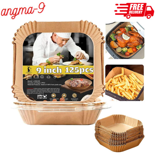 Air Fryer Disposable Paper Liner Square 9 Inch, 125 Pcs Large 9"Square gallery