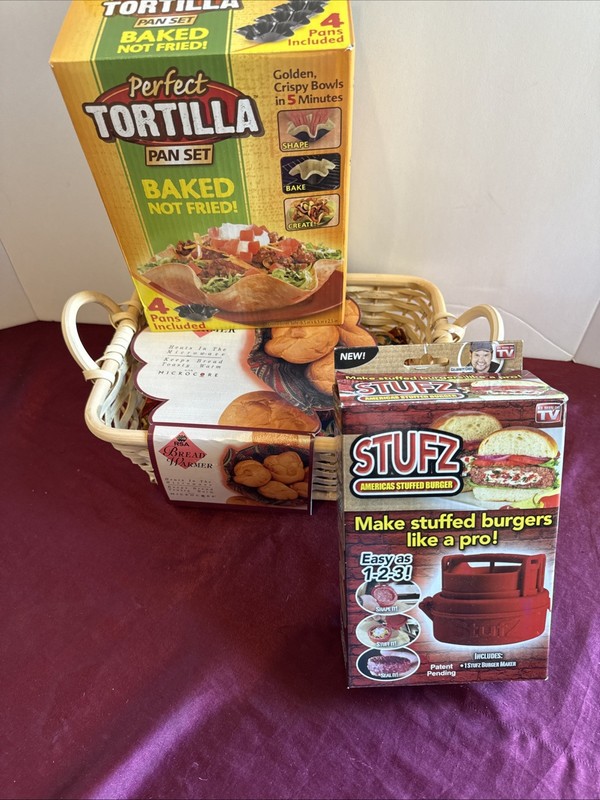 STUFZ Burger Stuffer / Tortilla baked Bowl / Bread Warmer/ As Seen On TV - New gallery