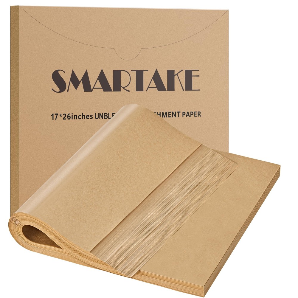 SMARTAKE 200 Pcs Parchment Paper Baking Sheets, 17x26 17" x 26", Unbleached