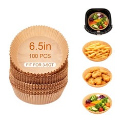 Air Fryer Liners, 100Pcs Round Parchment Paper, Cooking 6.5″ Round,
