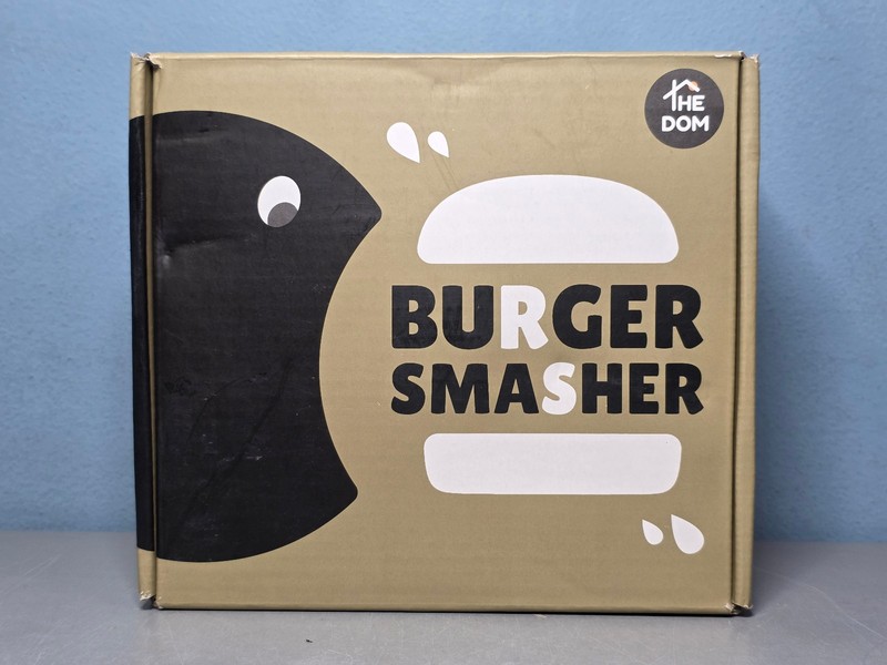 The Dom Burger Smasher 6" Stainless Steel Smashburger Press New gallery