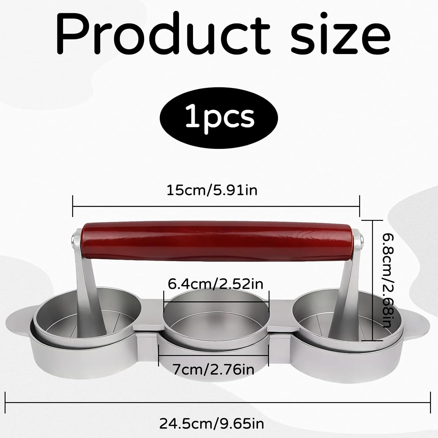 Mini Burger Press,Sausage Patty Press,Slider Burger Press to Make 3 Patties a... gallery