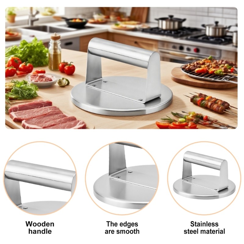 Professional Pressing Tool For Burgers Steaks And Vegetables Easy Cleaning gallery
