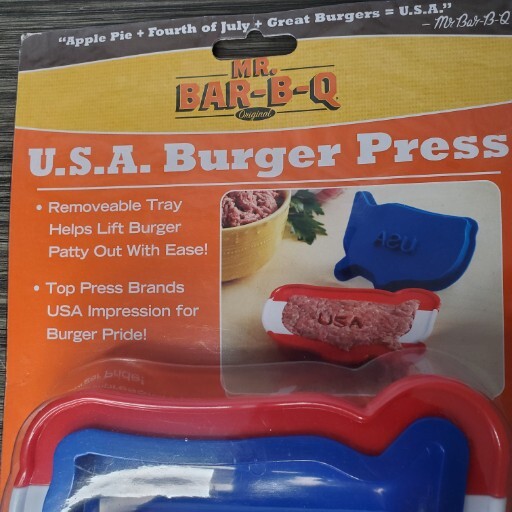 Mr. Bar-B-Q BBQ USA America Shaped Patriotic Hamburger Burger Press Grill Patty gallery