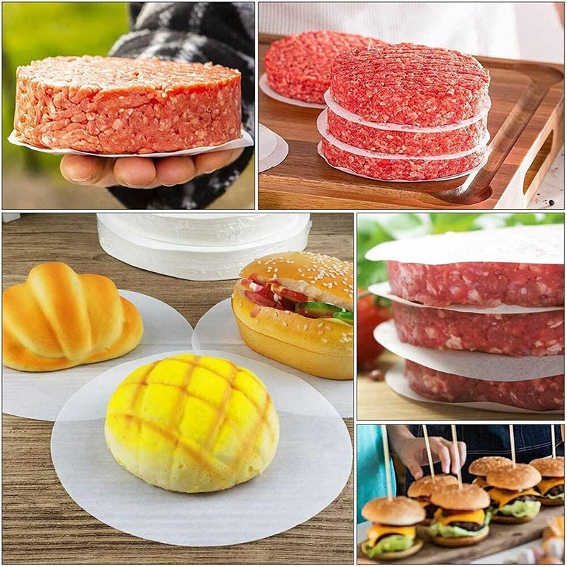 100X Non-Stick Burger Press Aluminum Hamburger Maker Patty Mold Oil Paper Tool gallery
