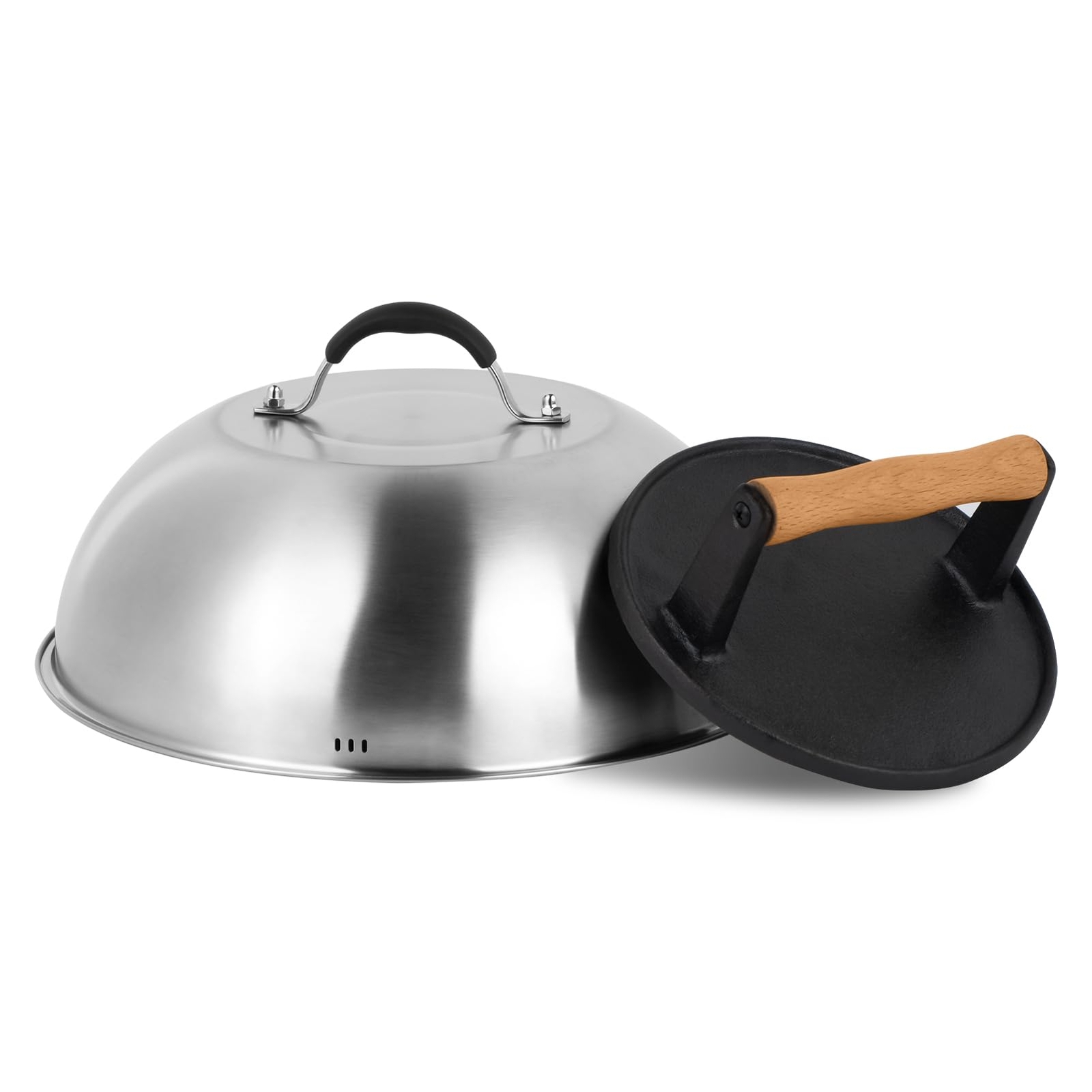 Cast Iron Griddle Press With 12inch Melting Dome For Blackstone Griddle Flat Top gallery