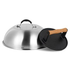 Cast Iron Griddle Press With 12inch Melting Dome For Blackstone Griddle Flat Top
