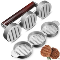 Mini Burger Press 3 Molds 2.64″ Small Meat Patty Maker Round Hamburger BBQ