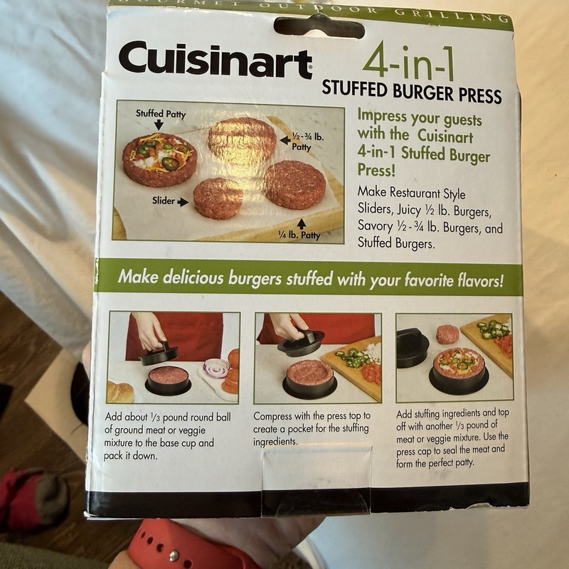 Cuisinart CSBP-100 3-in-1 Burger Press Patty Maker Burgers Sliders Stuffed NEW gallery