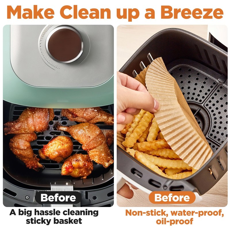 400 Pcs 9 Inch Air Fryer Liners, Round Disposable 9 inch, Nature Brown gallery