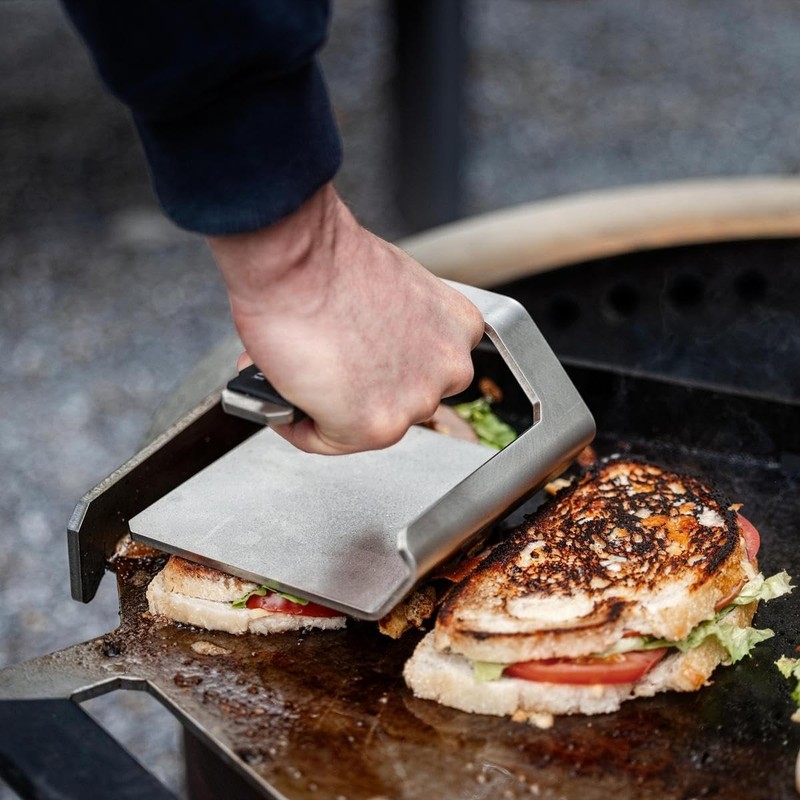Griddle Press 2.6 lbs - Heavy-Duty Stainless Steel USA Made Smash Burgers Patty gallery