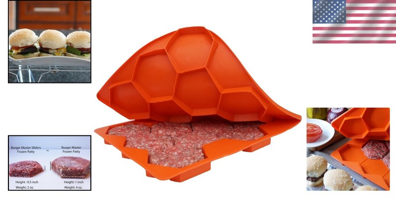 Ultimate Slider Maker: 10 Mini Patties & Freezer Safe for Perfect Grilling gallery
