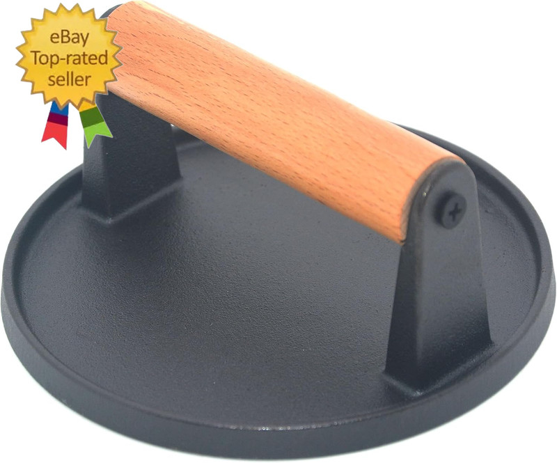 Kitchen Tools Heavy Duty Cast Iron Smash Burger Press round Barbecue Meat Flat P gallery