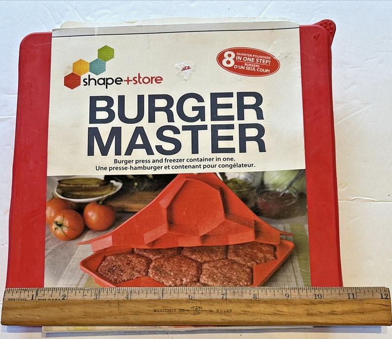 Shape + Store Burger Master 8 IN 1 - Burger Press & Freezer Container Silicone gallery