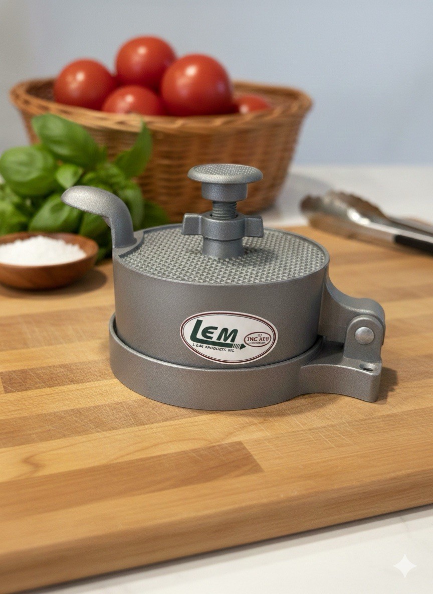 L.E.M. Solid Metal Non-Stick Burger Press for Large Single Patty Ground Meat gallery
