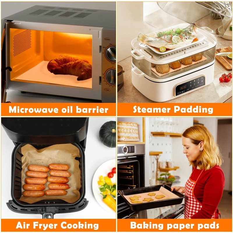 YQL 9x11 Inch 150PCS Air Fryer Disposable Liners, Unbleached Inch, Brown gallery