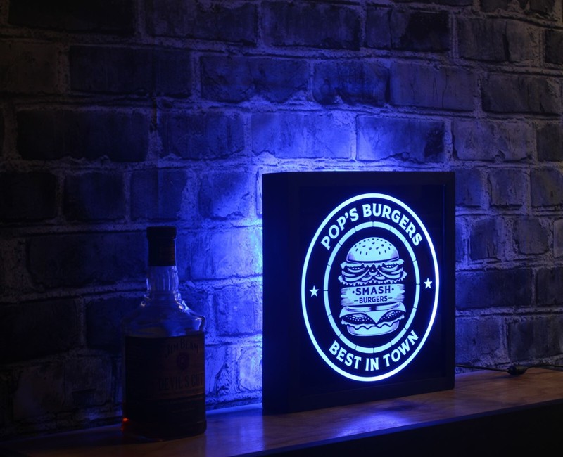 Smash Burger LED Sign Bar Lighted 12x12 Custom Non-Neon Cheeseburger gallery