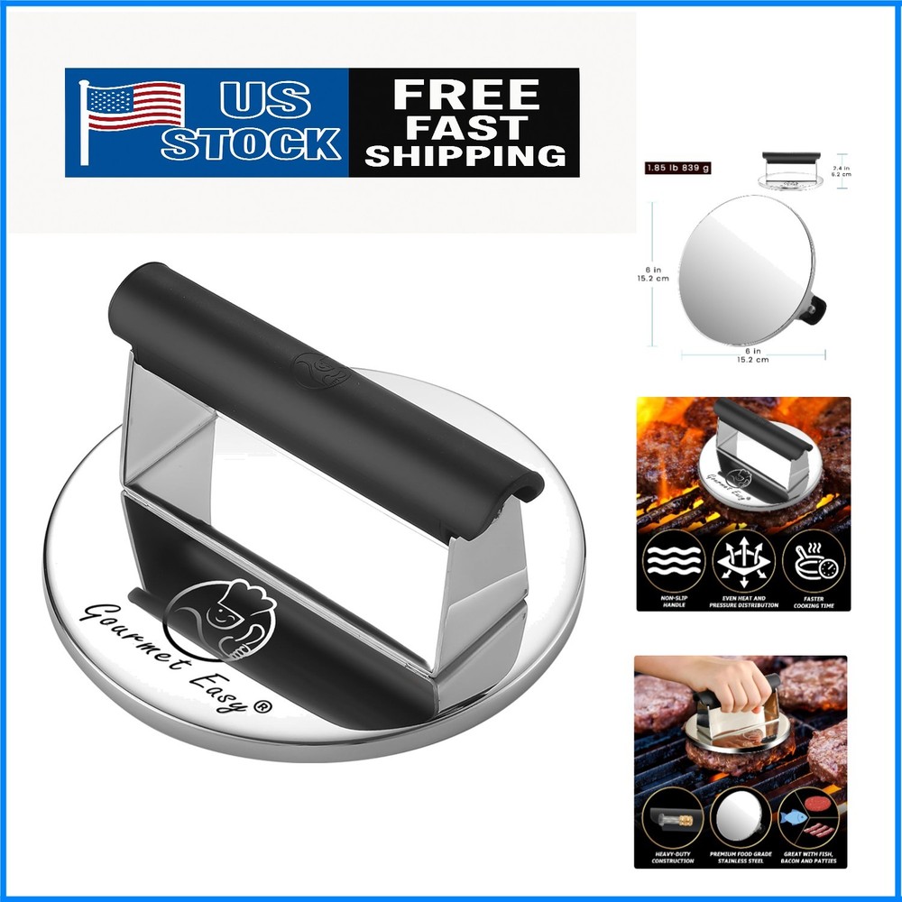 Durable 2lb Heat-Resistant Hamburger Press for Perfectly Shaped Grilled Meats