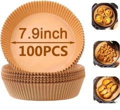 Air Fryer Liner Round,100PCS 7.9 inch to 9 Baking 7.9inch, Round-100PCS