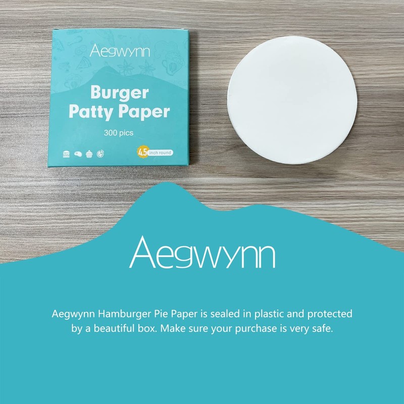 Aegwynn Hamburger Patty Paper Round 4.5 Inch 300 Pcs, Parchment inch gallery