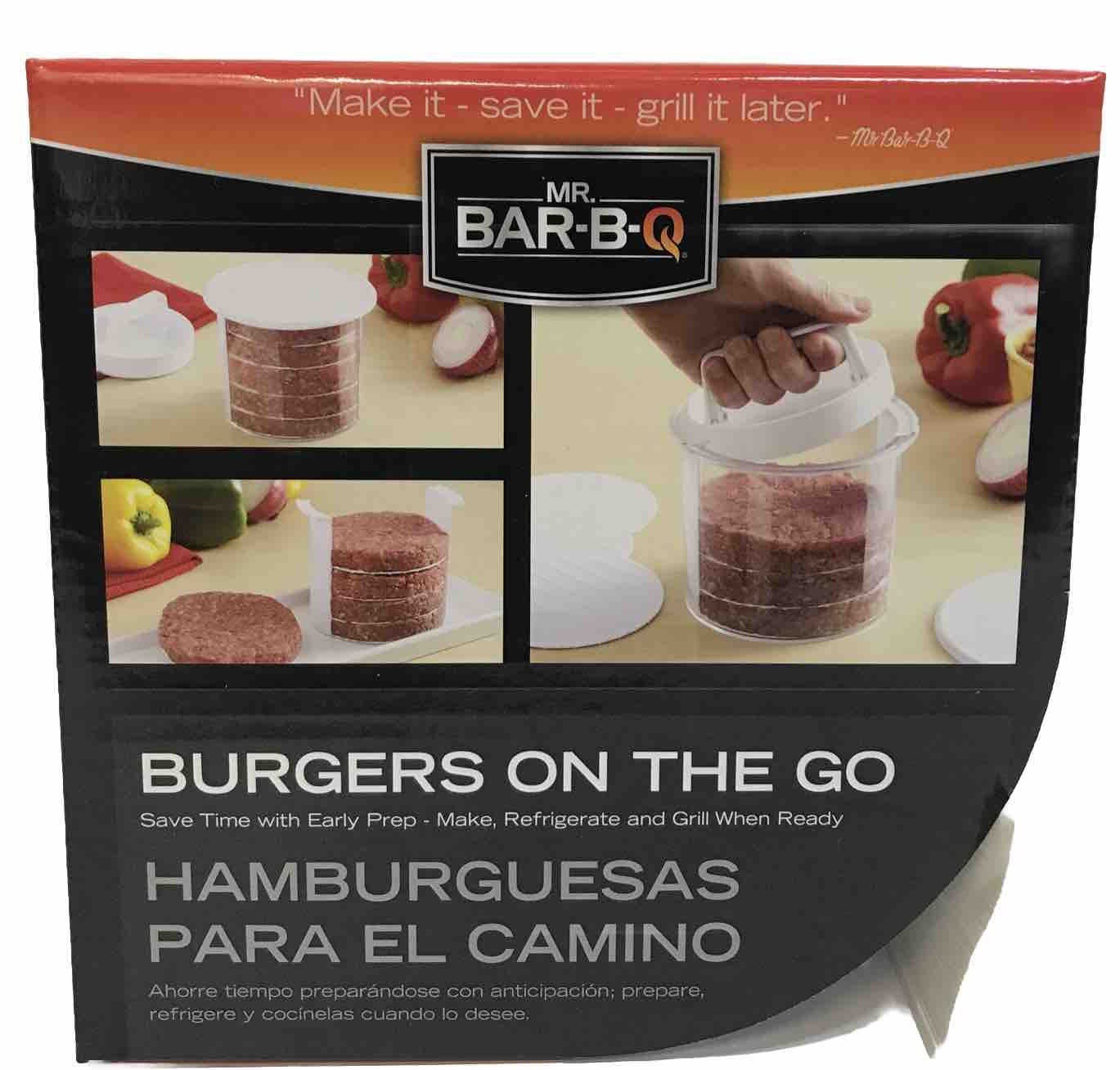 MR. BAR-B-Q Burgers On The Go Burger Press Storage Container 12pc Set NEW gallery