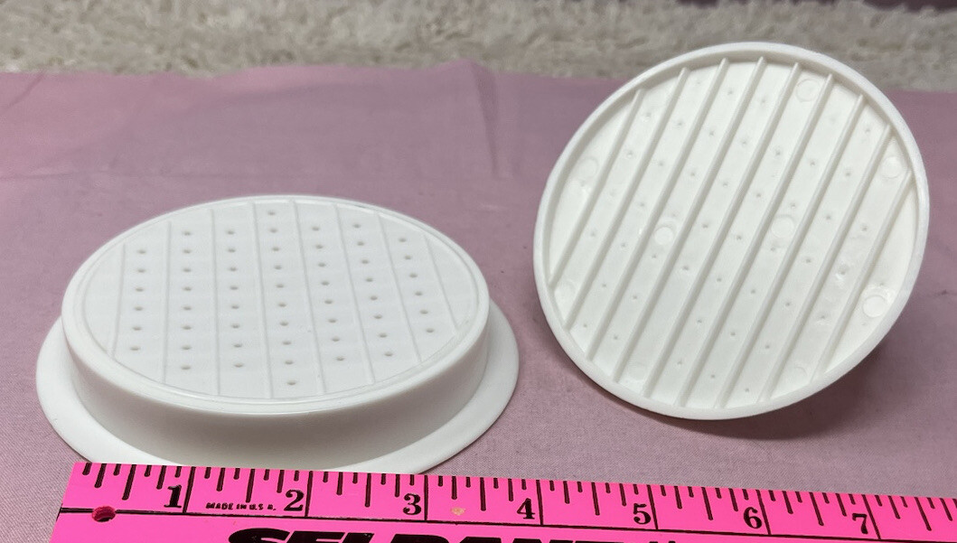 Vintage Collectible 2 Piece Tupperware Set White Hamburger Press W Handle gallery