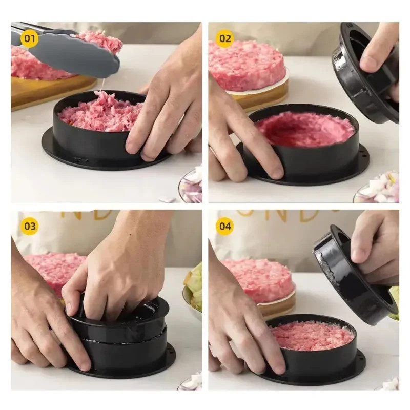 Round Hamburger Burger Press Beef Grill Food-Grade ABS Hamburger Helper Meat Pre gallery