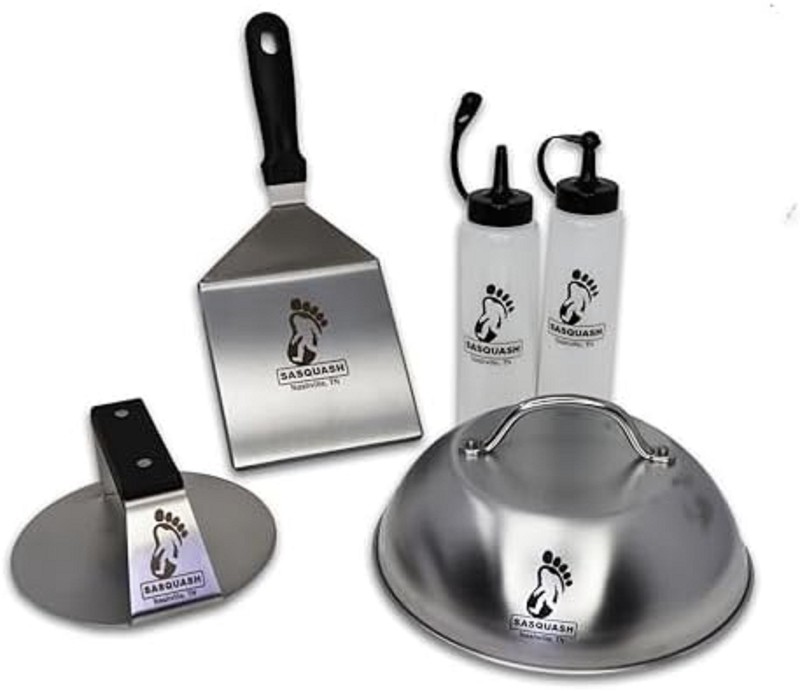 The Sasquash - 6" Heavy Duty Extra Wide Flat Handle Smashed Burger Press - Co... gallery