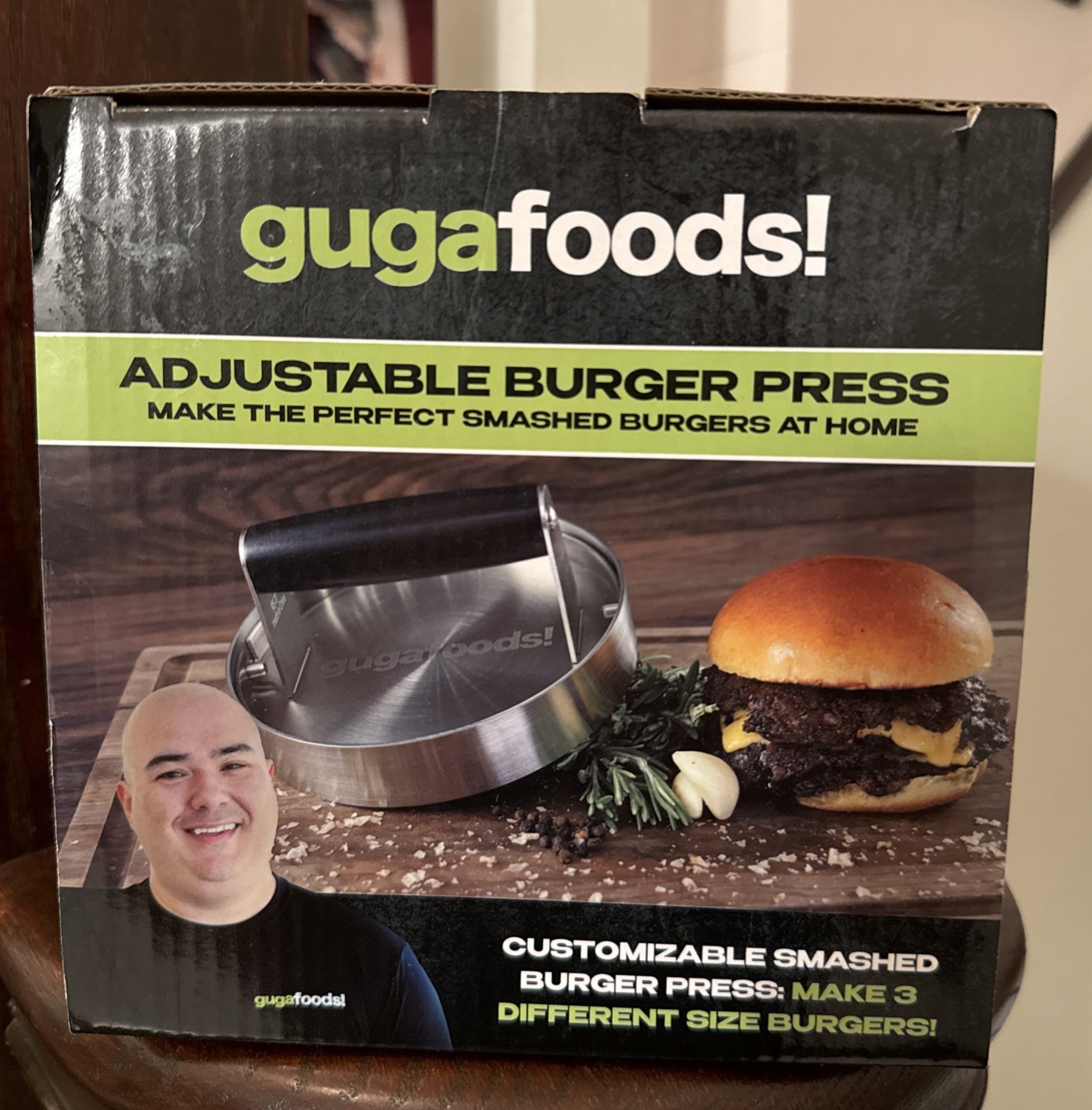 GugaFoods Adjustable Burger Press Stainless Steel Hamburger Smashed Burger Press gallery