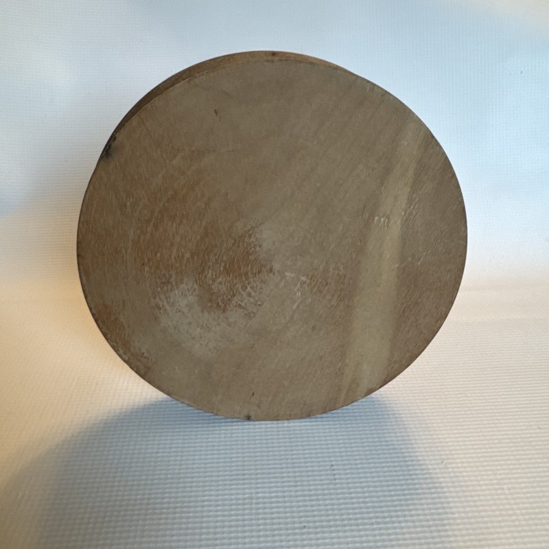 Wooden Hinged Round Hamburger Press Folk Art Painted Rooster Country Vintage 7” gallery