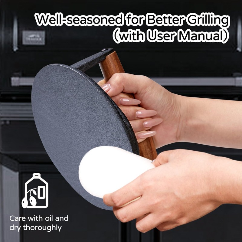 7 Inch Bacon Press Heavy Duty Cast Iron Grill Press 2.5 lbs Round Smash Burger gallery