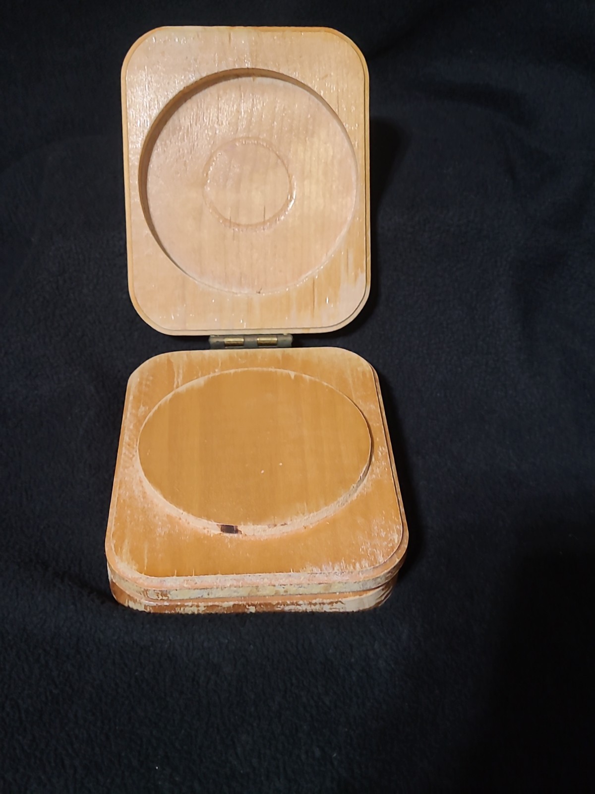 Vintage Wood Hamburger Press Mold Double Sided Mid Century Kitchen Decor RARE gallery