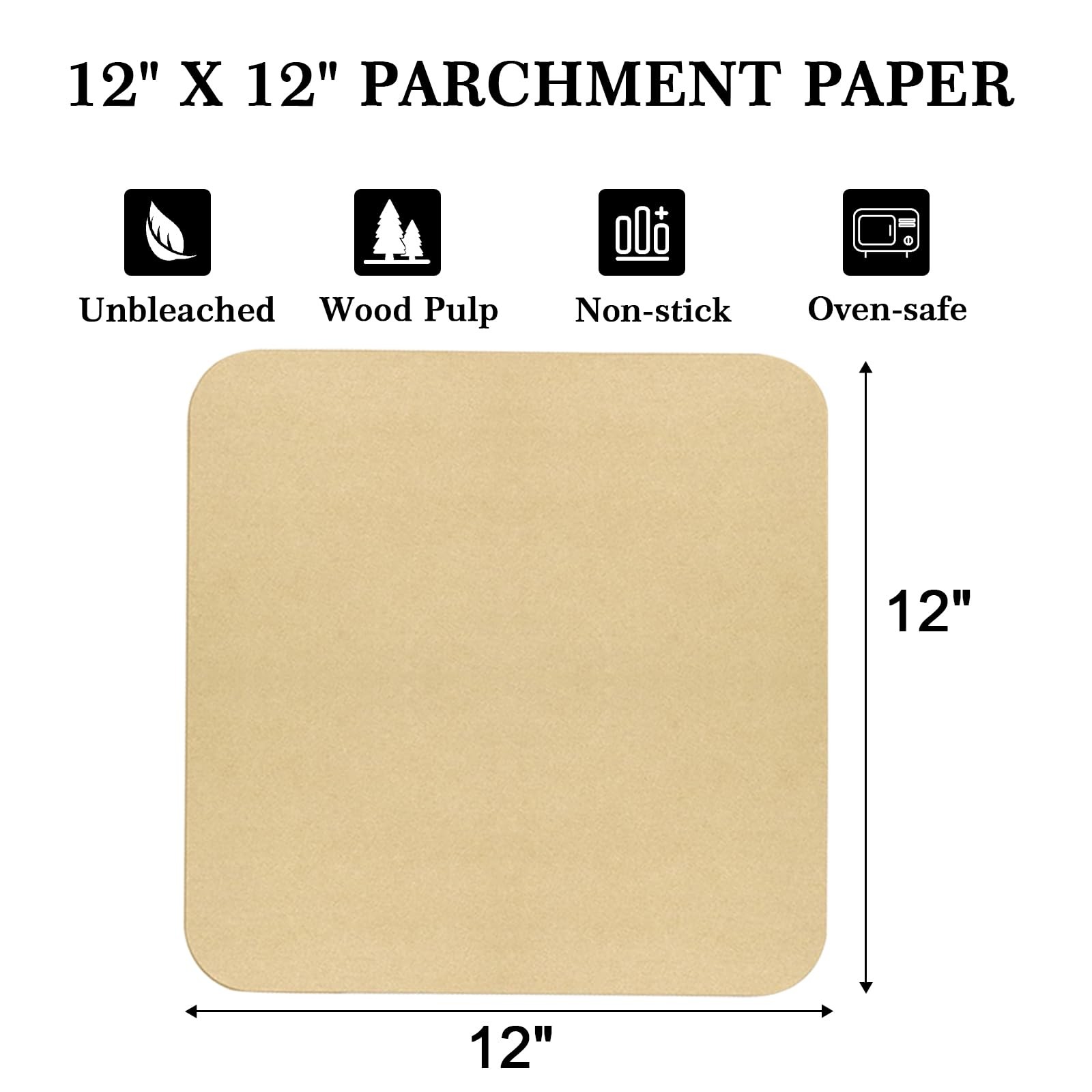 GOAUS Parchment Paper Sheets 12 x 12 Inch, Square 12 x 12, Unbleached gallery