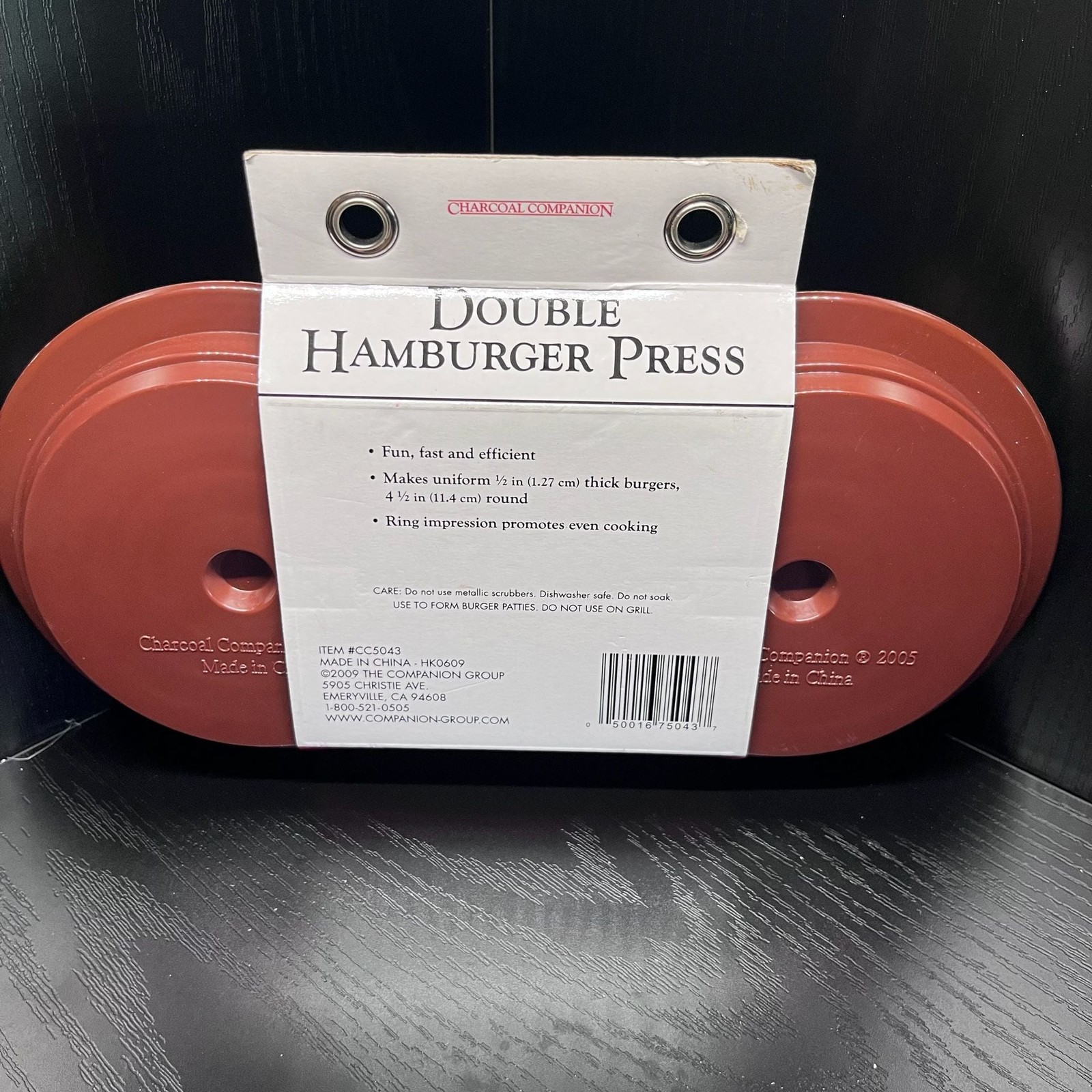 Charcoal Companion Double Hamburger Press Burger Patty Maker NEW w/ Package gallery