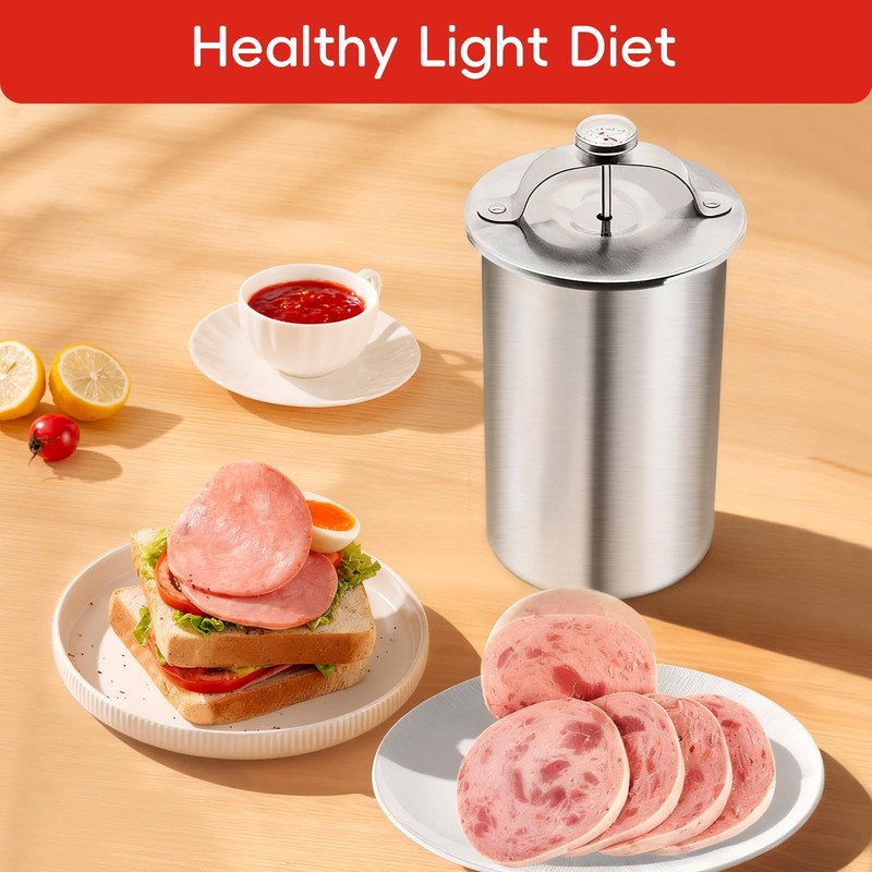 MASTER FENG Meat Press Mold for Deli Meats 7.992 x 4.882 x 4.803, Silver gallery