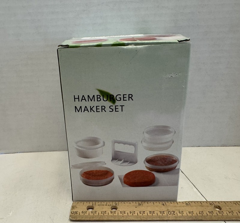 Miles Kimball Hamburger Maker Set Patty Press + 4 Storage Containers + Box gallery