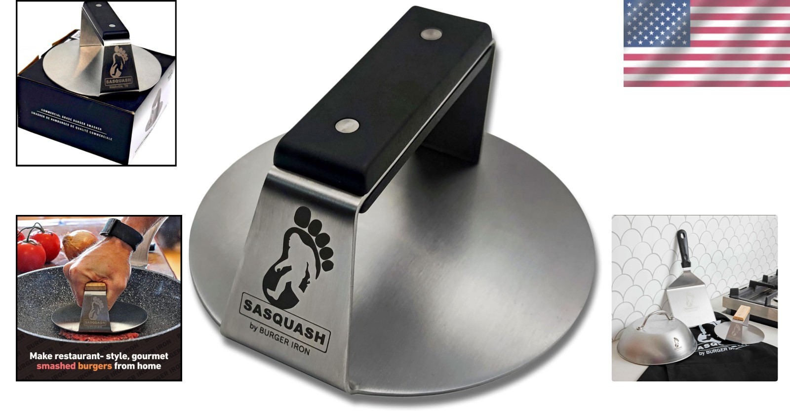 The Sasquash 6-Inch Commercial Burger Press - Ultimate Smasher for Grill Lovers gallery