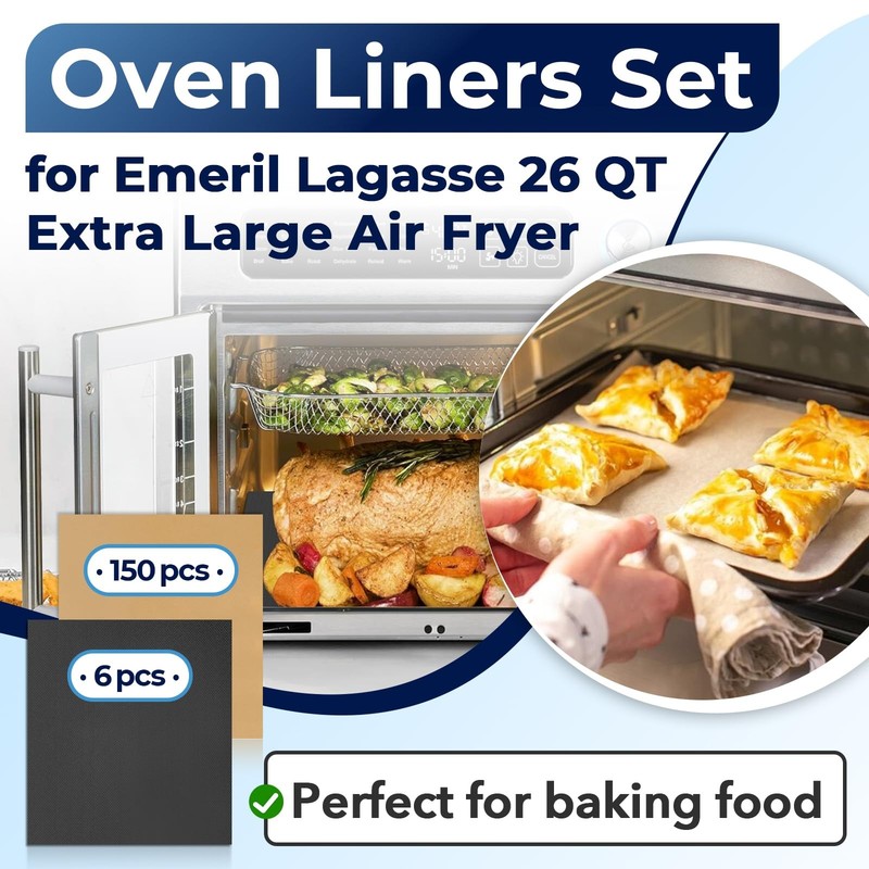 156 PCS Oven Liner for Emeril Lagasse 26 QT Extra Large Air Fryer, 156-Pack gallery