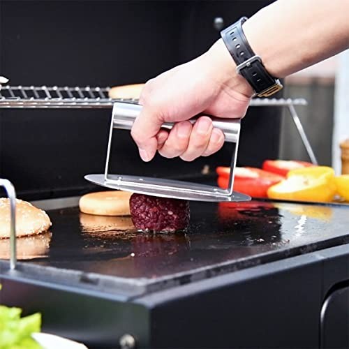 HULISEN Stainless Steel 6.2" Round Burger Press Grill Smasher gallery
