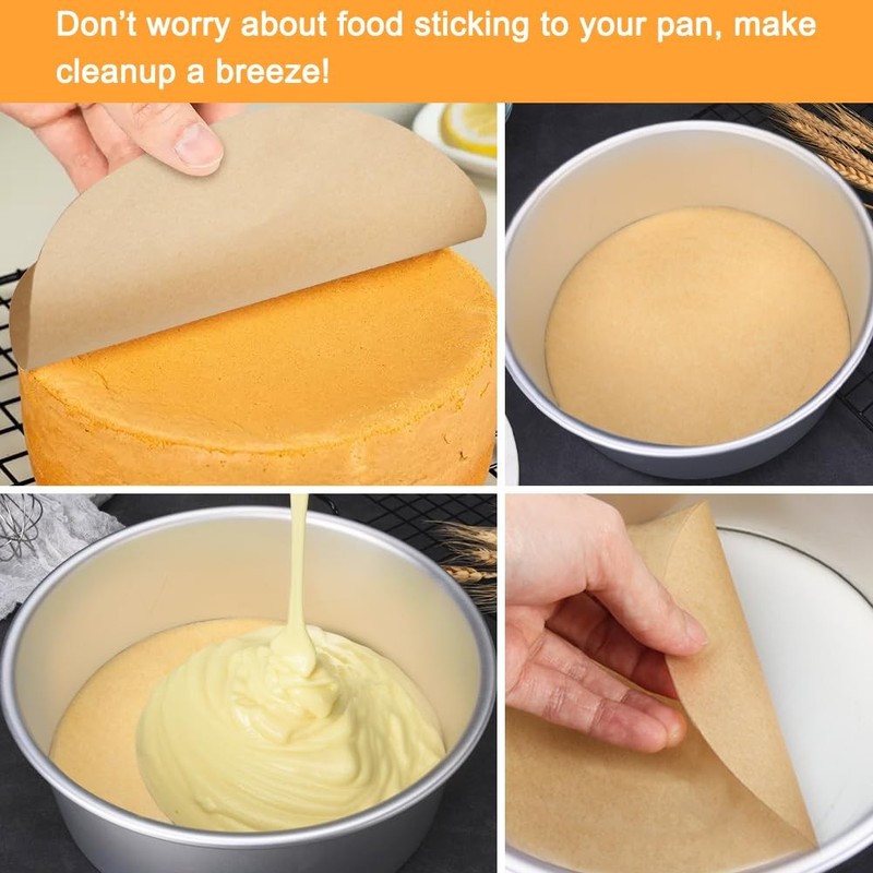 BYKITCHEN 10 Inch Parchment Paper Rounds for Baking, 10inch-100pcs, burlywood gallery
