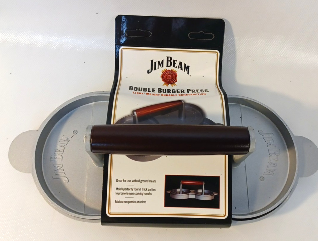 Jim Beam Non Stick Heavy Duty Aluminum Double Burger Grilling Patty Press JB0169 gallery