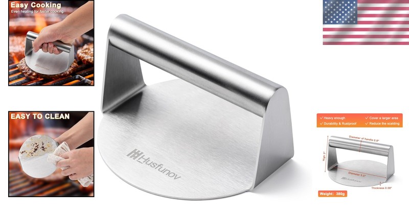 Effortless 5.5-Inch Burger Press: Durable Stainless Steel, Dishwasher Safe gallery