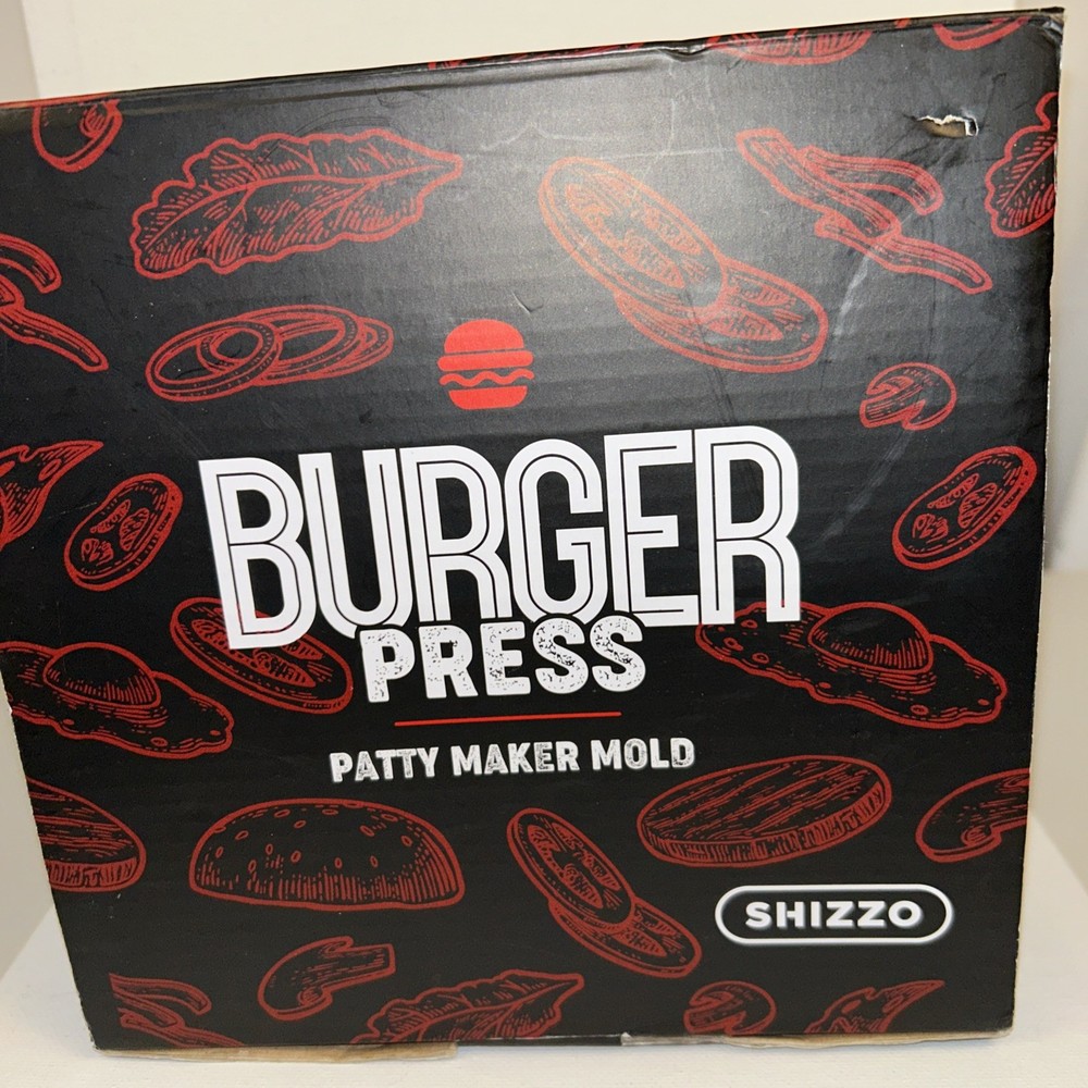 Shizzo Burger Press Kit, Cast Iron Rectangle & Round Grill Press (3-6)
